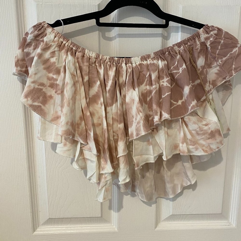 Pink and White Tie Dye Cropped Top